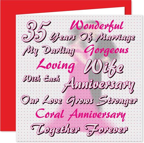 My Wife 35th Wedding Anniversary Card On Our Coral Anniversary I