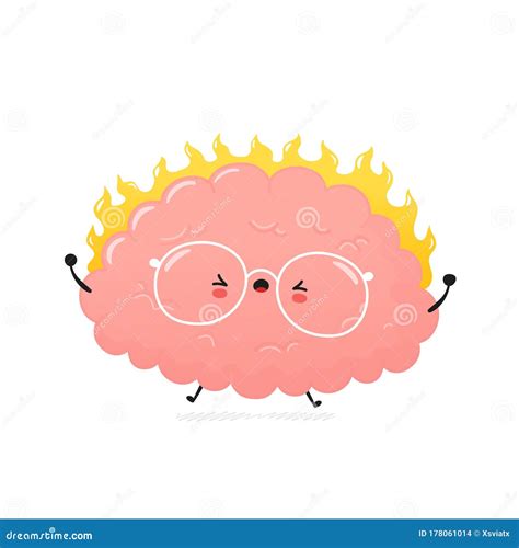 Cute Angry Human Brain Vector Stock Vector Illustration Of Cartoon