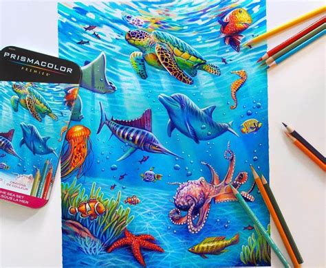 Under The Sea By M Davidson Colored Pencil Art Projects Colored Pencil