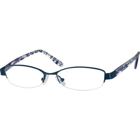 a medium size stainless steel half rim frame with light and comfortable acetate temples