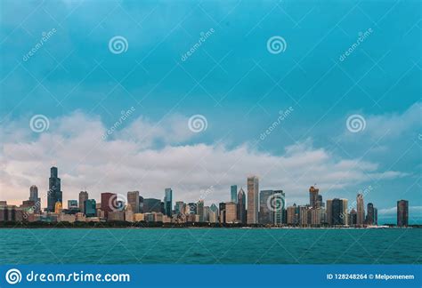 Downtown Chicago Cityscape Skyline Stock Photo Image Of Downtown