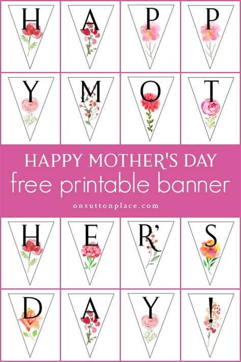 Happy Mothers Day Banner Free Printable On Sutton Place Mothers