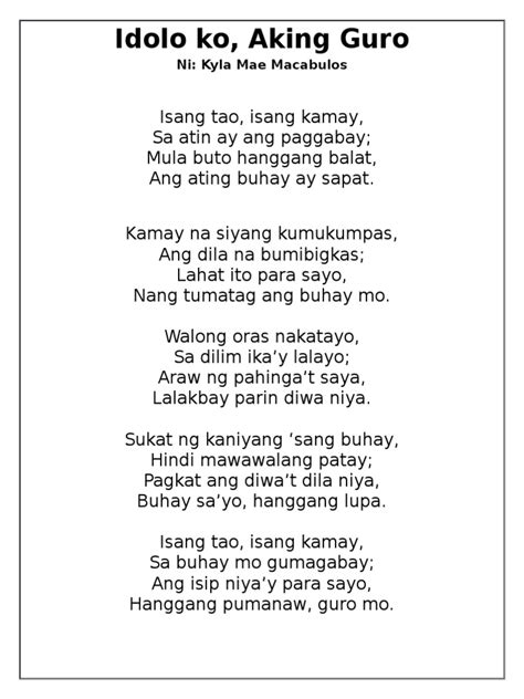 Tula Tungkol Sa Panitikang Pilipino Mga Paksa