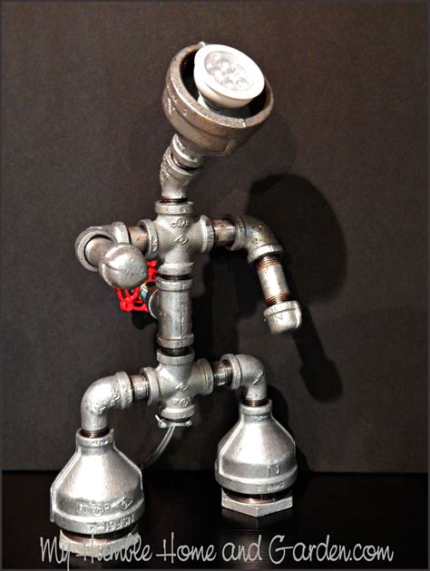 Industrial Pipe Robot Lamp How To Make Your Own My Humble Home And