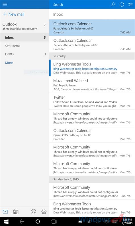 Outlook Mail Calendar For Windows 10 Updated With Ui Changes More Images