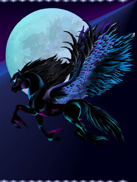 Free Download Black Pegasus And Blue Moon By Lotacats05 600x800 For