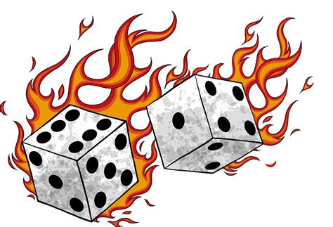 Vector Illustration Game Dices In Fire And Flames Digital Art By Dean