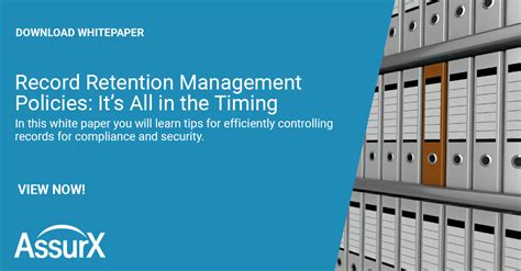 Record Retention Management Policies Its All In The Timing Whitepaper
