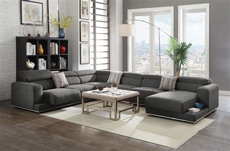 Check spelling or type a new query. ACME Alwin Sectional Sofa in Dark Gray Fabric Upholstery ...