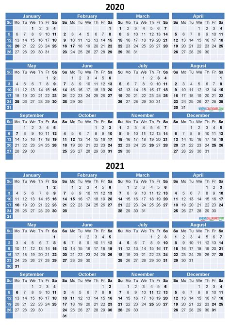 Print Free 2021 Calendar Without Downloading Calendar Template Printable