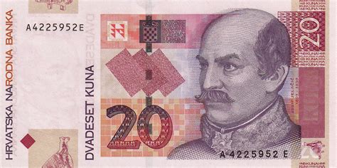 Croatia 20 Kuna Banknote 2001 Josip Jelačićworld Banknotes And Coins