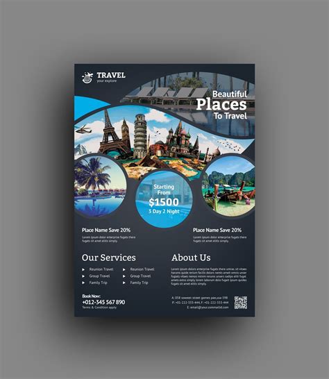 Travel Agency Flyer Template Travel Brochure Design Travel Agency