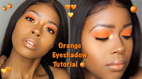 Orange Eyeshadow Tutorial For Black Women Hooded Eyes Beginner