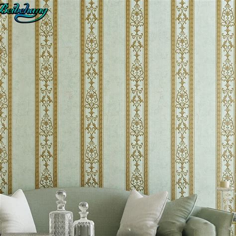 Beibehang European Style Wallpaper Retro Vertical Striped Wallpaper