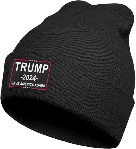 Trump 2024 Beanie Caps For Men Women Funny Fineacrylic Winter Warm Knitting Caps