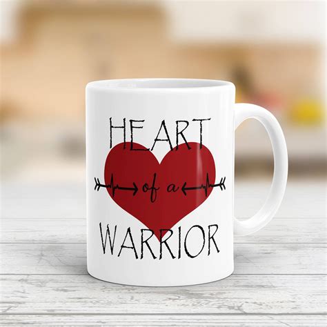 Heart Of A Warrior Mug Heart Warrior Mug Warrior Mug Etsy Ts For