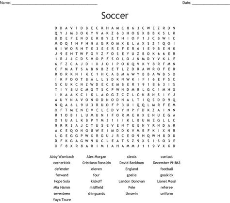 Soccer Word Search Fun For Kids 101 Activity