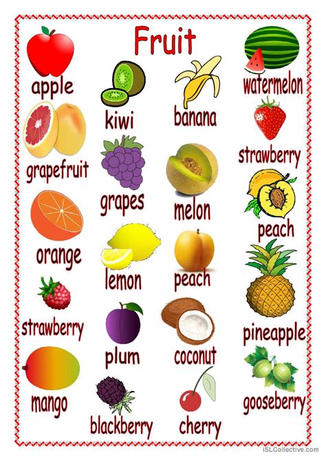 Pictionary Fruit Pictionary Picture English Esl Worksheets Pdf And Doc