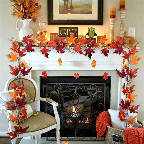 Buy 17m Fall Maple Leaves Lighted Garland Decor Thanksgiving String