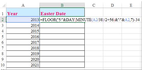How To Calculate Easter Date In Excel