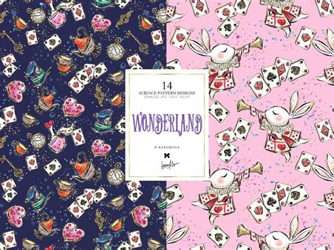 Alice In Wonderland Patterns Masterbundles