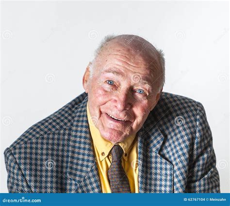 Happy Smiling Elderly Man Stock Photo Image Of Living