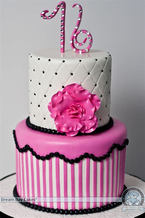 Sweet 16 Cakes For Girls Rosette Ombre Sweet 16 Birthday Cake