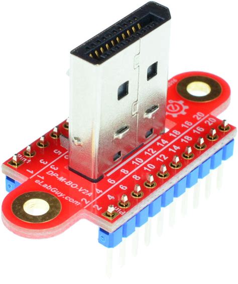 Dp M Bo V2av Displayport Male Connector Breakout Board Vertical Elabbay