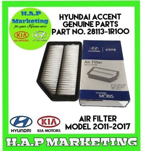 Hyundai Accent Air Filter Original For Year Model 2011 2017 Part No
