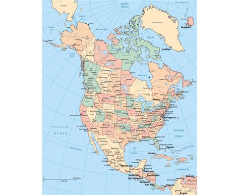 North America Capitals Map