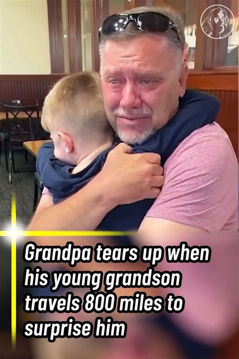 Grandpa Tears Up When His Young Grandson Travels 800 Miles To Surprise