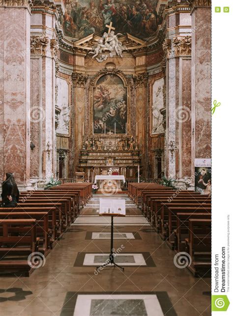 Santa Maria Maddalena Church Inside View Rome Italy