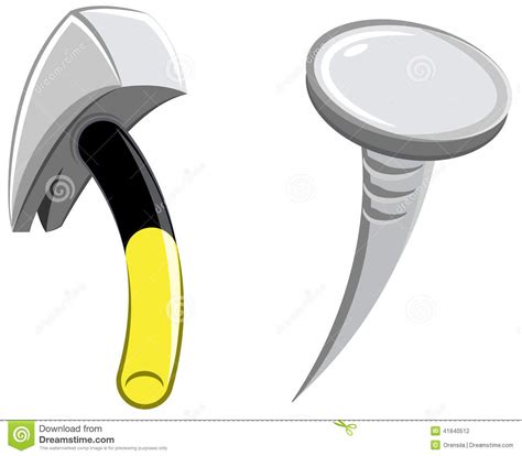 Hammer And Nail Stock Vector Illustration Of Handle