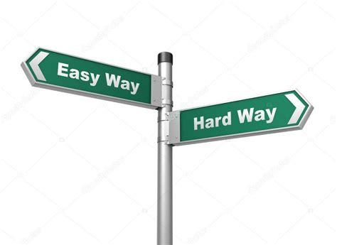 Easy Hard Way Road Sign — Stock Photo © Mstanley 122872364
