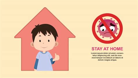 Premium Vector Stay At Home Illustration With Children Character