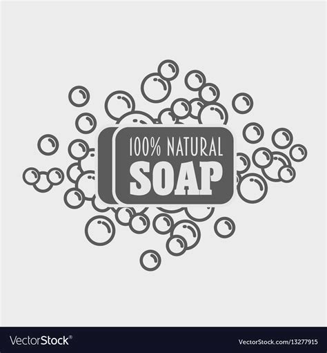 Natural Soap With Foam Logo Label Or Sign Vector Image