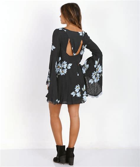 Free People Wanderer Mini Bell Dress Charcoal F121y482 Free Shipping At Largo Drive