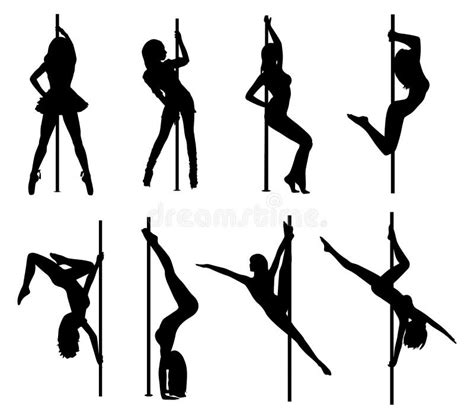 Pole Dance Women Silhouettes Stock Illustration Image 41899409