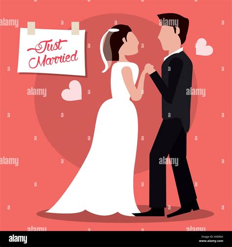 Just Married Couple Holding Hands Stock Vector Image And Art Alamy