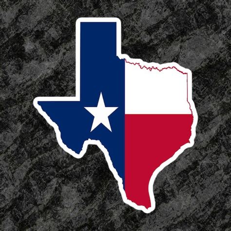 Texas State Shaped Texas Flag Sticker Etsy