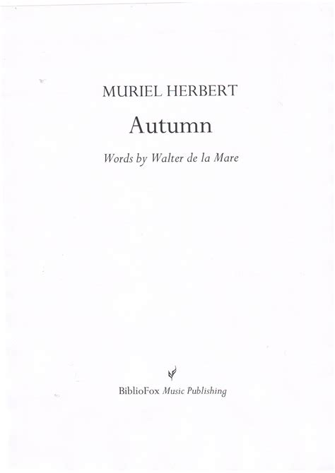 Muriel Herbert Autumn Bibliofox Music Publishing