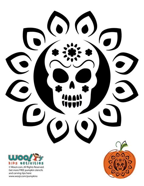 20 Pumpkin Carving Skull Stencils Free