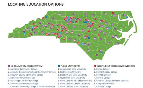 Colleges In North Carolina Map
