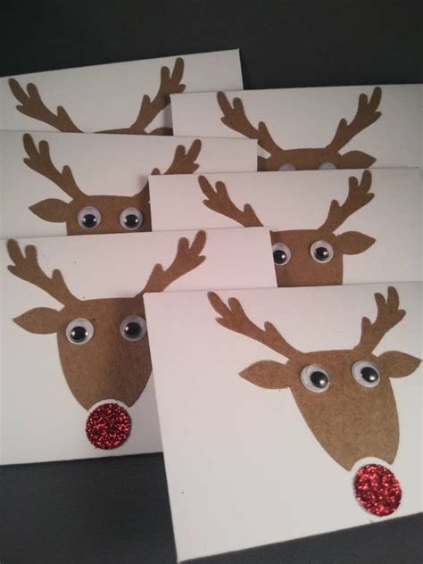 Reindeer Gift Card Holder Reindeer Kraft Glittery Red Etsy