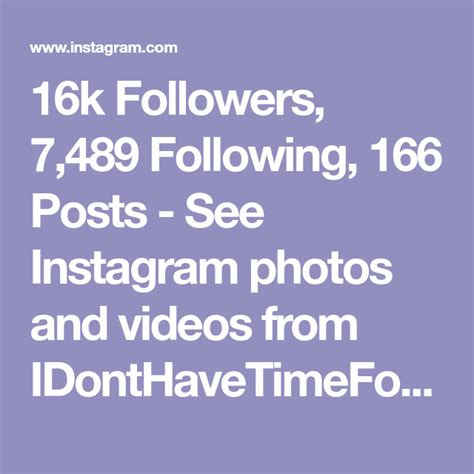 16k Followers 7 489 Following 166 Posts See Instagram Photos And