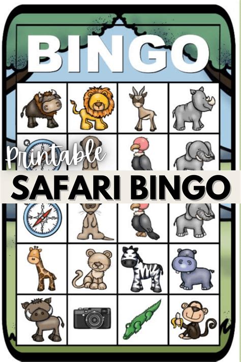 Safari Bingo For A Zoo Or Animal Themed Party