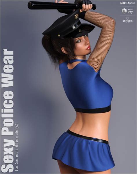 Dforce Sexy Police Wear Clothing For Poser And Daz Studio
