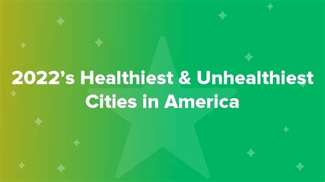 2022s Healthiest And Unhealthiest Cities In America Youtube