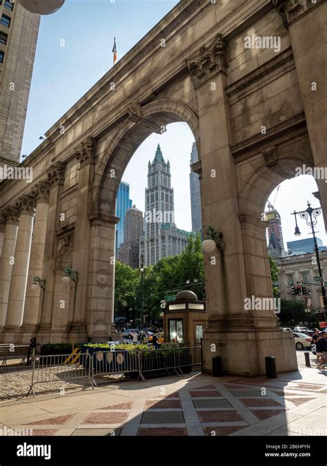 Woolworth Building Through Arches Of The Municipal Building New York