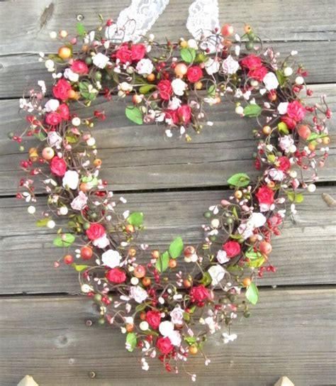 Spring Heart Shaped Wreath Spring Door By Laurelsbylaurie On Etsy